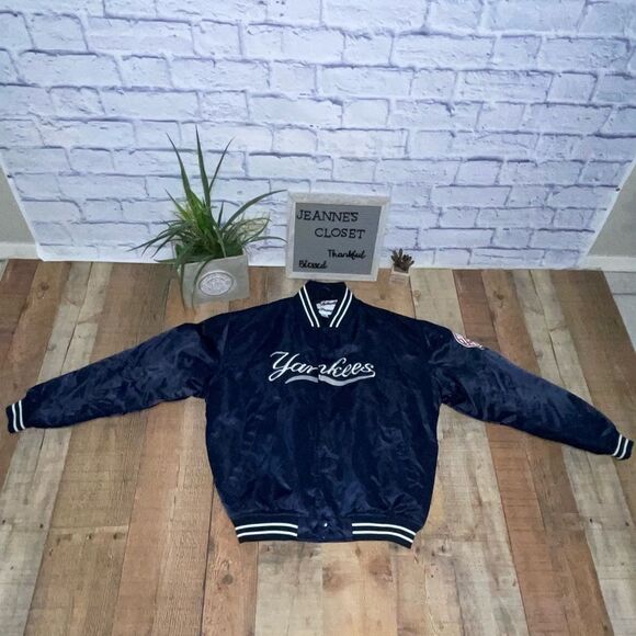VINTAGE MAJESTIC AUTHENTIC COLLECTION NEW YORK YANKEES SATIN JACKET SIZE XL - Picture 4 of 11